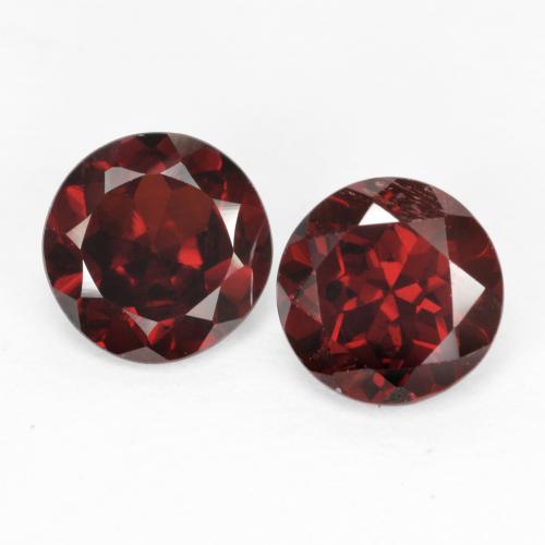 Currant Red Pyrope Garnet Gem - 1ct Round Facet (ID: 614343)