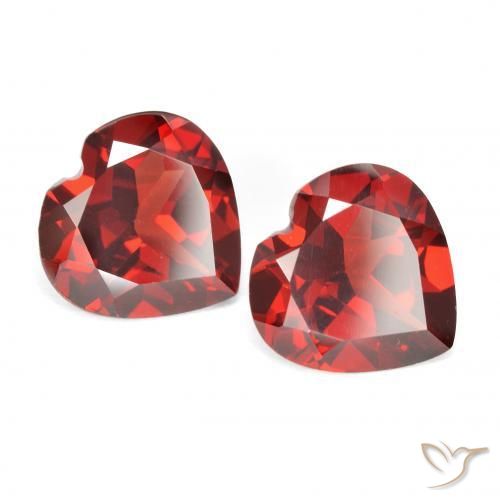 3.71 ctw Red Pyrope Garnet Stones, Natural Pyrope Garnet in Heart Facet Shape for Sale