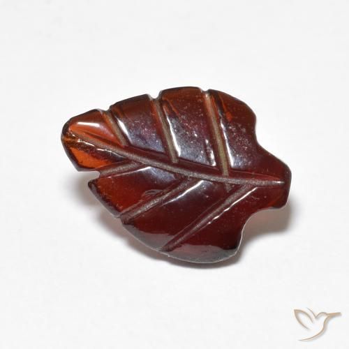 2.48 ct Orange Pyrope Garnet Stone, Natural Pyrope Garnet in Carved Leaf Shape for Sale