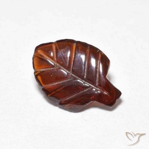 1.96 ct Orange Pyrope Garnet Stone, Natural Pyrope Garnet in Carved Leaf Shape for Sale