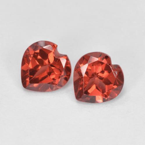 1.11 ctw Red Pyrope Garnet Gemstones, Pyrope Garnet Gems in Heart Facet Shape for Sale.