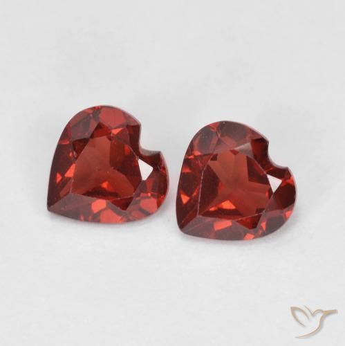 0.99 ctw Red Pyrope Garnet Stones, Natural Pyrope Garnet in Heart Facet Shape for Sale
