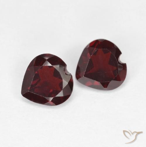 0.96 ctw Red Pyrope Garnet Stones, Natural Pyrope Garnet in Heart Facet Shape for Sale