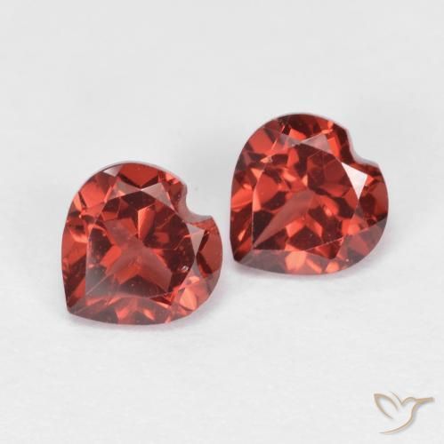 1.31 ctw Red Pyrope Garnet Stones, Natural Pyrope Garnet in Heart Facet Shape for Sale