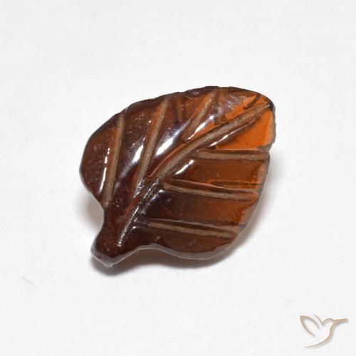 2.63 ct Orange Pyrope Garnet Stone, Natural Pyrope Garnet in Carved Leaf Shape for Sale