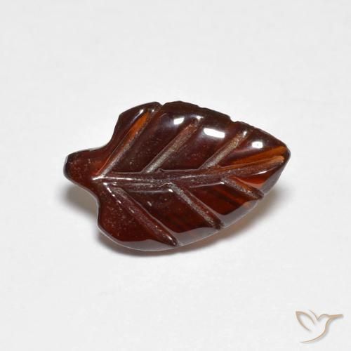 2.09 ct Orange Pyrope Garnet Stone, Natural Pyrope Garnet in Carved Leaf Shape for Sale