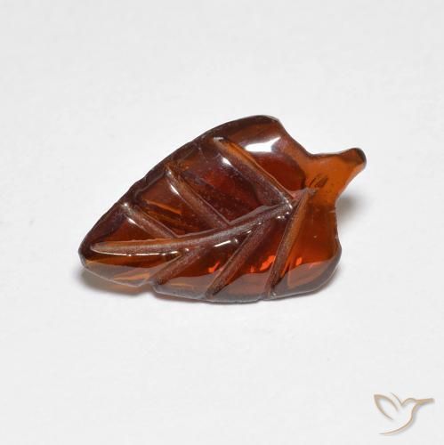 1.97 ct Orange Pyrope Garnet Stone, Natural Pyrope Garnet in Carved Leaf Shape for Sale