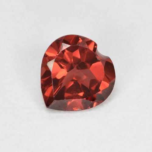 0.54ct Heart Facet Red Pyrope Garnet from Mozambique, Dimension 5.2 x 5mm, Natural untreated Gemstone, VVS-VS Clarity, 1 piece Pyrope Garnet in Currant Red Color, Mohs Hardness of 6.5 - 7.5 suitable for daily wear jewelry, Photo A