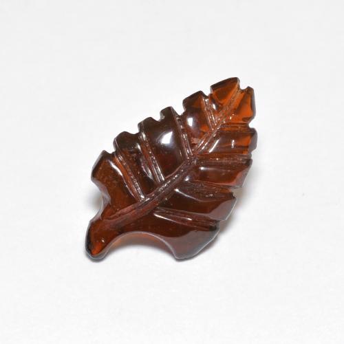 2.45 ct Orange Pyrope Garnet Gemstone, Pyrope Garnet Gem in Carved Leaf Shape for Sale.