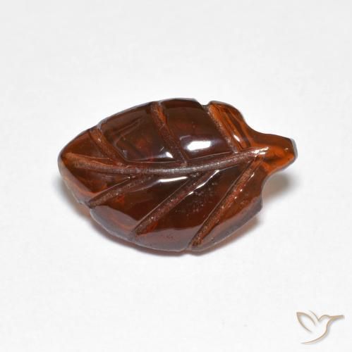 2.72 ct Orange Pyrope Garnet Stone, Natural Pyrope Garnet in Carved Leaf Shape for Sale