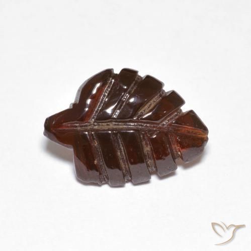 2.93 ct Orange Pyrope Garnet Stone, Natural Pyrope Garnet in Carved Leaf Shape for Sale