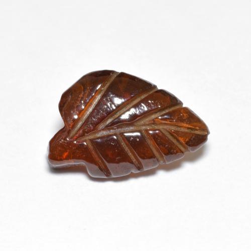 3.35 ct Orange Pyrope Garnet Stone, Natural Pyrope Garnet in Carved Leaf Shape for Sale