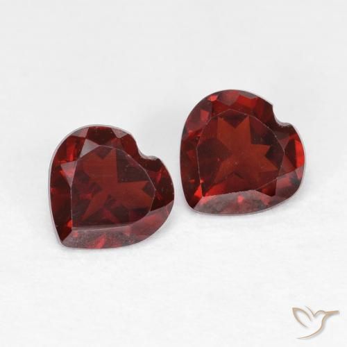 1.04 ctw Red Pyrope Garnet Stones, Natural Pyrope Garnet in Heart Facet Shape for Sale