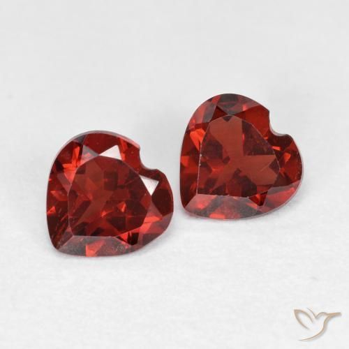 0.99 ctw Red Pyrope Garnet Stones, Natural Pyrope Garnet in Heart Facet Shape for Sale