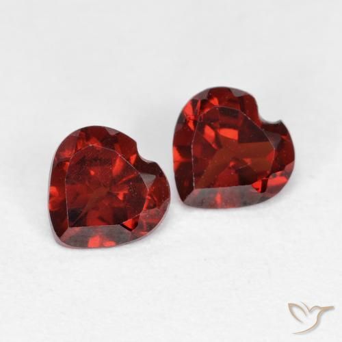 0.95 ctw Red Pyrope Garnet Stones, Natural Pyrope Garnet in Heart Facet Shape for Sale