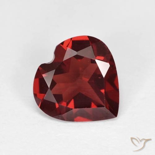 1.70ct Natural Medium Red Pyrope Garnet, Heart, VVS