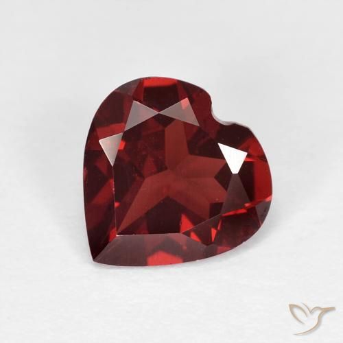 1.70 ct Red Pyrope Garnet Stone, Natural Pyrope Garnet in Heart Facet Shape for Sale