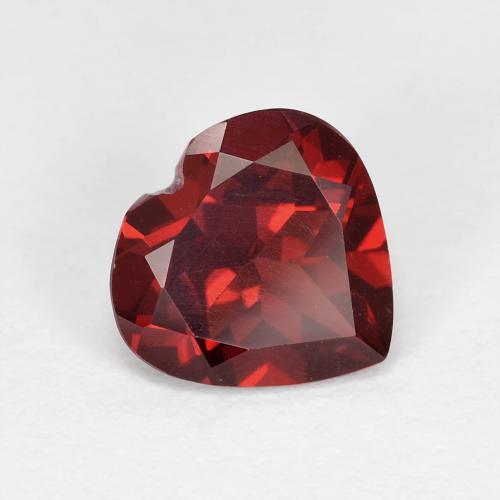 2,04 ct herzschliff Pyrop-Granat aus Mosambik, Größe: 8,2 x 7,9mm, Reinheit: VVS, Garantiert echter Edelstein, 1 Stück Pyrop-Granat in Tiefes Blutrot Farbe, Mohs-Härte von 6,5 - 7,5 Geeignet für den täglichen Gebrauch im Schmuck, Photo A