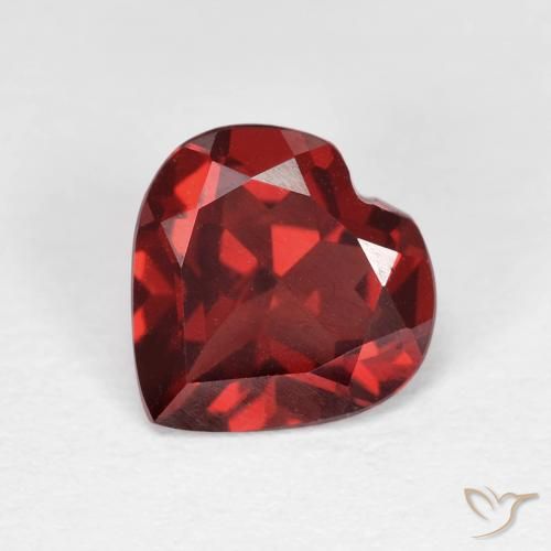 1.9 ct Heart Cut Pyrope Garnet, 8 x 8 mm From Mozambique, Photo A