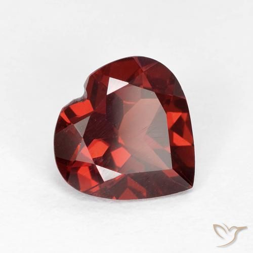 1.71 ct Red Pyrope Garnet Stone, Natural Pyrope Garnet in Heart Facet Shape for Sale