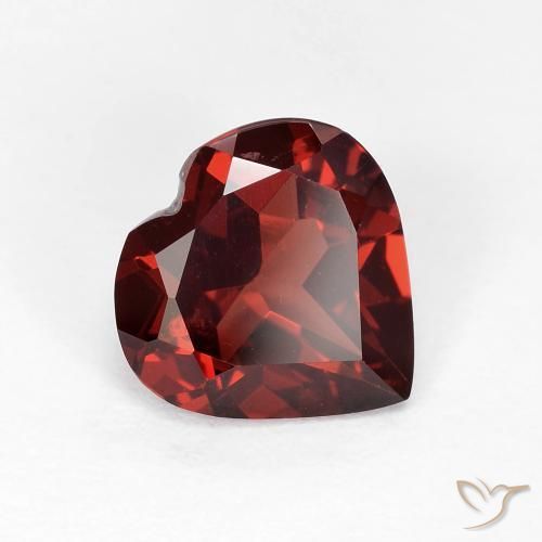 1.78 ct Red Pyrope Garnet Stone, Natural Pyrope Garnet in Heart Facet Shape for Sale