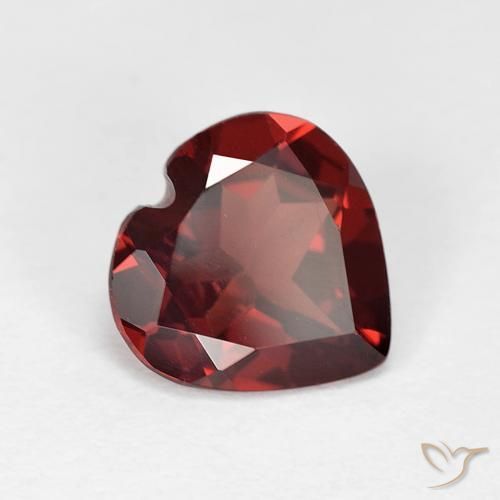 1.72 ct Red Pyrope Garnet Stone, Natural Pyrope Garnet in Heart Facet Shape for Sale