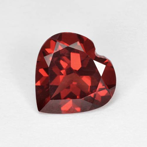 8 x 8mm roter Pyrop-Granat im Herz facettiert aus Mosambik, Gewicht 1,75 ct, Garantiert echter Edelstein in VVS Reinheit, 1 Stück Pyrop-Granat - die Farbe ist Johannisbeere Rot, Mohs-Härte von 6,5 - 7,5 Geeignet für den täglichen Gebrauch im Schmuck, Photo A