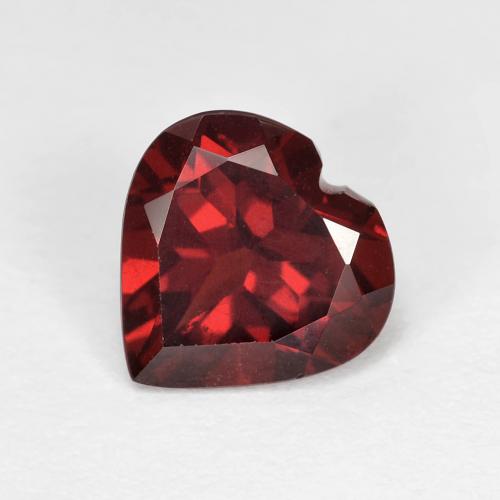 1,98 ct herzschliff Pyrop-Granat aus Mosambik, Größe: 8 x 7,9mm, Reinheit: VVS, Garantiert echter Edelstein, 1 Stück Pyrop-Granat in Johannisbeere Rot Farbe, Mohs-Härte von 6,5 - 7,5 Geeignet für den täglichen Gebrauch im Schmuck, Photo A