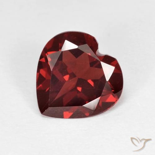 1.85 ct Red Pyrope Garnet Stone, Natural Pyrope Garnet in Heart Facet Shape for Sale