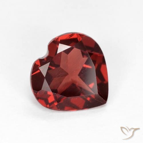 1.78 ct Red Pyrope Garnet Stone, Natural Pyrope Garnet in Heart Facet Shape for Sale