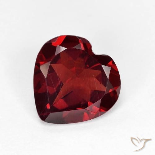 1.69ct Natural Deep Blood Red Pyrope Garnet, Heart, VVS