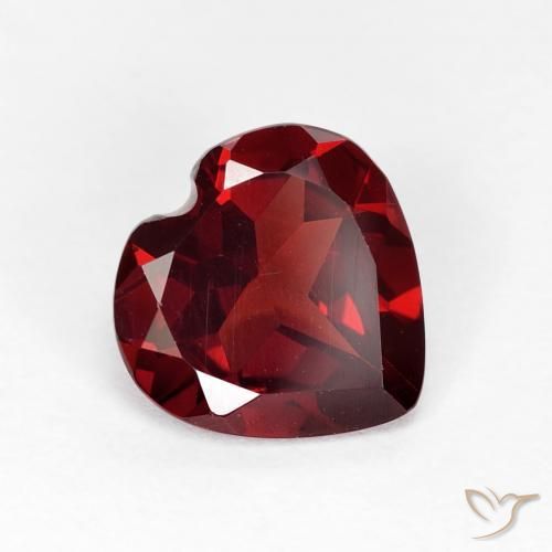 1.69 ct Red Pyrope Garnet Stone, Natural Pyrope Garnet in Heart Facet Shape for Sale