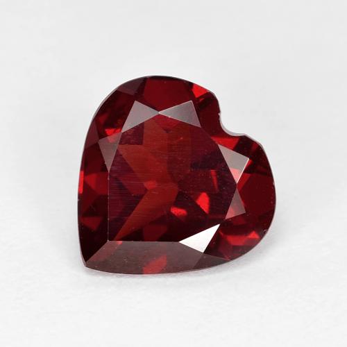 8 x 8mm Granato piropo rosso taglio cuore dal Mozambico, peso di 1,91 ct, pietra preziosa naturale non trattati in purezza VVS, 1 pezzo Granato piropo Cuore sfaccettato - Colore: Rosso scuro, durezza Mohs di 6,5 - 7,5 adatto per gioielli da indossare ogni giorno , Photo A