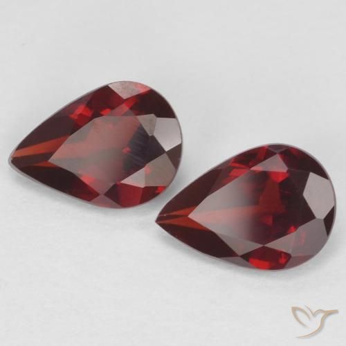 1.23 ctw Red Pyrope Garnet Stones, Natural Pyrope Garnet in Pear Facet Shape for Sale