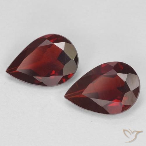 1.22 ctw Red Pyrope Garnet Stones, Natural Pyrope Garnet in Pear Facet Shape for Sale