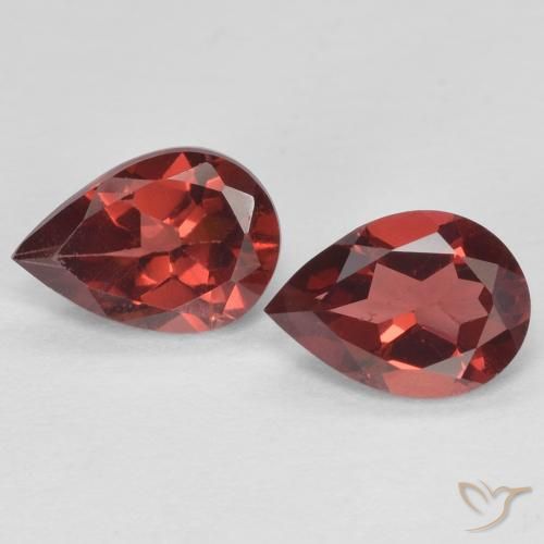 1.55 ctw Red Pyrope Garnet Stones, Natural Pyrope Garnet in Pear Facet Shape for Sale