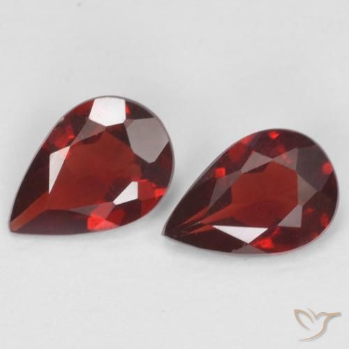 1.23 ctw Red Pyrope Garnet Stones, Natural Pyrope Garnet in Pear Facet Shape for Sale