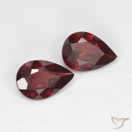 1.42 ctw Red Pyrope Garnet Stones, Natural Pyrope Garnet in Pear Facet Shape for Sale