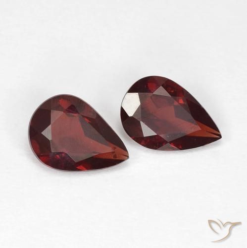 1.34 ctw Red Pyrope Garnet Stones, Natural Pyrope Garnet in Pear Facet Shape for Sale