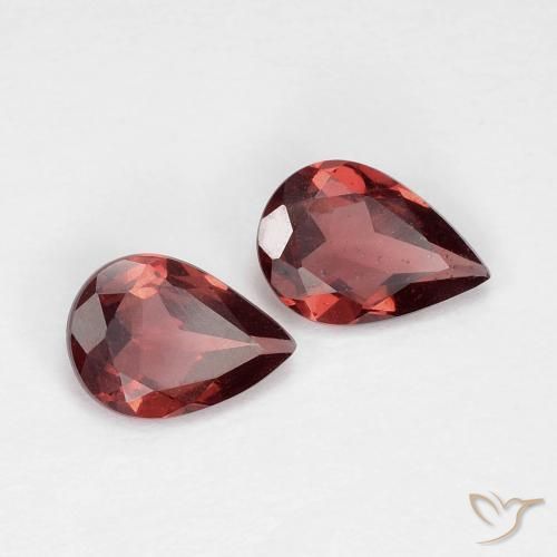 1.22 ctw Red Pyrope Garnet Stones, Natural Pyrope Garnet in Pear Facet Shape for Sale