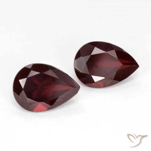 1.85 ctw Red Pyrope Garnet Stones, Natural Pyrope Garnet in Pear Facet Shape for Sale