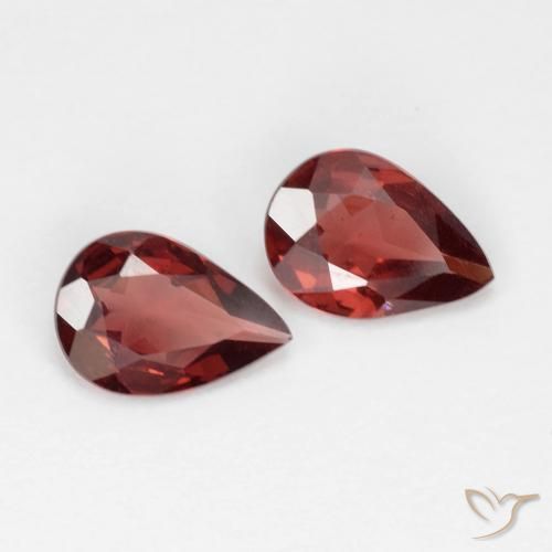 1.20 ctw Red Pyrope Garnet Stones, Natural Pyrope Garnet in Pear Facet Shape for Sale
