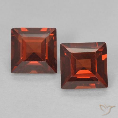 0.88 ct Square Cut Pyrope Garnet, 4.2 x 4.1 mm From Madagascar, Photo A