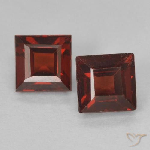 1.08 ct Square Cut Pyrope Garnet, 4.2 x 4.1 mm From Madagascar, Photo A