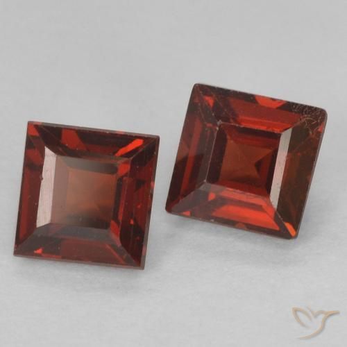 1.08 ctw Red Pyrope Garnet Stones, Natural Pyrope Garnet in Square Facet Shape for Sale