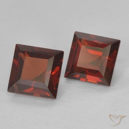 0.91 ctw Red Pyrope Garnet Stones, Natural Pyrope Garnet in Square Facet Shape for Sale