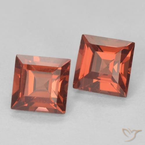 0.90 ctw Red Pyrope Garnet Stones, Natural Pyrope Garnet in Square Facet Shape for Sale