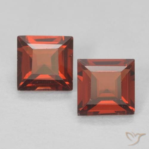 0.8 ct Square Cut Pyrope Garnet, 4.1 x 4.1 mm From Madagascar, Photo A