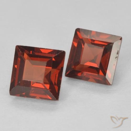 0.96 ctw Red Pyrope Garnet Stones, Natural Pyrope Garnet in Square Facet Shape for Sale