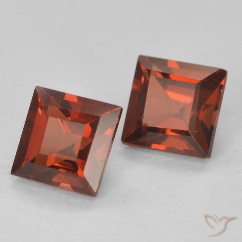 0.99 ctw Red Pyrope Garnet Stones, Natural Pyrope Garnet in Square Facet Shape for Sale